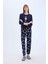 Fall in Love Snoopy Pijama Takımı Regular Fit Uzun Kollu Üst Beli Lastikli Uzun Alt E0228AX24WN 8