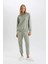 Regular Fit Jogger Kışlık Eşofman Altı Basic Düz Beli Lastikli Bağcıklı Cepli V2699AZ24WN 7