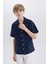 Erkek Çocuk Oversize Geniş Kalıp Polo Yaka Brode Kısa Kollu Gömlek D8339A825SM 15