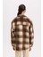 Oversize Geniş Kalıp Kareli Flanel Uzun Kollu Gömlek E0572AX24WN 15