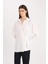 Oversize Geniş Kalıp Bağlamalı Uzun Kollu Gömlek E0568AX24WN 13