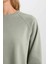 Oversize Geniş Kalıp Bisiklet Yaka Kalın Basic Düz Sweatshirt V2697AZ24WN 11