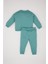 Kız Bebek 2'li Takım Çiçekli Sweatshirt Beli Lastikli Eşofman Altı C2504A525SP 11