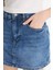 Yüksek Bel Jean Şort Etek E0567AX25SM 15