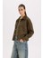 Crop Çıtçıtlı Cepli Süet Gömlek Ceket B2983AX24WN 12