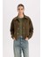 Crop Çıtçıtlı Cepli Süet Gömlek Ceket B2983AX24WN 13