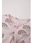 Kız Bebek Pijama Takımı Gökkuşağı Baskılı Uzun Kollu Üst Beli Lastikli Uzun Alt D9075A525SP 12