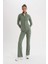 Fit Flare Fit Sporcu İnce Eşofman Altı İspanyol Paça Standart Boy Basic Düz B3988AX25SP 9