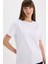Regular Fit Bisiklet Yaka Basic Düz Premium Kısa Kollu Beyaz Tişört A9428AX25SP 7