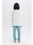 Kız Çocuk Pijama Takımı Uzun Kollu Üst Beli Lastikli Uzun Alt 15