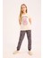 Kız Çocuk Pijama Takımı Bisiklet Yaka Baskılı Kısa Kollu Üst Beli Lastikli Desenli Alt E0538A825SM 8