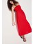 Keten Görünümlü Askılı Kırmızı Maxi Elbise C9236AX25HS 6