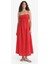 Keten Görünümlü Askılı Kırmızı Maxi Elbise C9236AX25HS 11