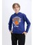 Erkek Çocuk NBA New York Knicks Kapüşonlu Sweatshirt Y4133A624WN 16
