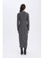 Bodycon Vücudu Saran Basic Düz V Yaka Düğmeli Fitilli Kaşkorse Midi Uzun Kollu Elbise B3261AX24WN 10
