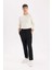 Siyah Eşofman Altı Twill Slim Fit Dar Kesim Beli Bağcıklı Cepli Düz Paça D9708AX24AU 9