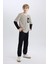 Erkek Çocuk Lastikli Paça Basic Düz Gabardin Jogger Pantolon B6713A825SM 11
