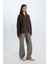 Oversize Geniş Kalıp Basic Düz Kanguru Cepli Fermuarlı Polo Yaka Sweatshirt E0741AX24WN 12