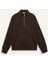 Oversize Geniş Kalıp Basic Düz Kanguru Cepli Fermuarlı Polo Yaka Sweatshirt E0741AX24WN 18