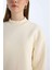 Relax Fit Bisiklet Yaka Kapitone İçi Yumuşak Tüylü Kalın Sweatshirt Tunik E0870AX24WN 10