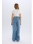 Kız Çocuk Wide Leg Yırtık Detaylı Geniş Paça Jean Pantolon 12