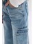 Kız Çocuk Wide Leg Kargo Geniş Paça Jean Pantolon D7386A825SM 13