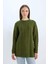 Regular Fit Bisiklet Yaka Saç Örgü Desenli Triko Kazak Tunik B4284AX24WN 6