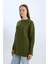 Regular Fit Bisiklet Yaka Saç Örgü Desenli Triko Kazak Tunik B4284AX24WN 8