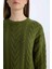 Regular Fit Bisiklet Yaka Saç Örgü Desenli Triko Kazak Tunik B4284AX24WN 10