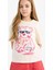 Kız Çocuk Relax Fit Baskılı Bisiklet Yaka Kısa Kollu Tişört E0389A825SM 9