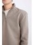 Comfort Regular Fit Rahat Kalıp Fermuarlı Dik Yaka Basic Düz Sweatshirt X7405AZ25SP 17