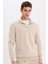 Comfort Regular Fit Rahat Kalıp Fermuarlı Dik Yaka Basic Düz Sweatshirt X7405AZ25SP 10