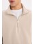 Comfort Regular Fit Rahat Kalıp Fermuarlı Dik Yaka Basic Düz Sweatshirt X7405AZ25SP 14