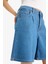 Yüksek Bel Düz Paça Yumuşak Jean Bermuda E0961AX25SM 12