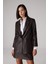 Sorbe x DeFacto Oversize Geniş Kalıp Ceket Yaka Suni Deri Düğmeli Blazer Ceket D9714AX24AU 14