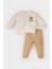 Erkek Bebek 2'li Takım Bisiklet Yaka Baskılı Sweatshirt Beli Lastikli Eşofman Altı D9594A525SP 6