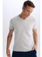 %100 Pamuk Regular Fit V Yaka Pamuklu Basic Düz Kısa Kollu Tişört D7938AX25SP 7