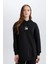 Relax Fit Kapüşonlu İçi Yumuşak Tüylü Nakışlı Kalın Sweatshirt Tunik E1203AX24WN 6