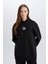 Relax Fit Kapüşonlu İçi Yumuşak Tüylü Nakışlı Kalın Sweatshirt Tunik E1203AX24WN 8