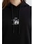 Relax Fit Kapüşonlu İçi Yumuşak Tüylü Nakışlı Kalın Sweatshirt Tunik E1203AX24WN 9