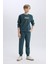 Erkek Çocuk 2'li Takım Baskılı Sweatshirt Beli Lastikli Eşofman Altı D9853A825SP 12