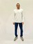 Erkek Bisiklet Yaka Rahat Kalıp 3 Iplik Kalın Ar Nakışlı Sweatshirt SPR24SW33 1