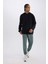 Fit Sporcu Jogger Eşofman Altı Standart Fit Basic Düz Cepli Beli Paçası Lastikli D3742AX24WN 7