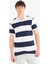 %100 Pamuk Regular Fit Polo Yaka Çizgili Kısa Kollu Tişört D7934AX25SP 9