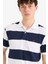 %100 Pamuk Regular Fit Polo Yaka Çizgili Kısa Kollu Tişört D7934AX25SP 10