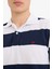 %100 Pamuk Regular Fit Polo Yaka Çizgili Kısa Kollu Tişört D7934AX25SP 11