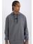 Fit Standart Fit Kapüşonlu Basic Düz Sporcu Sweatshirt D3736AX24WN 10