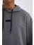 Fit Standart Fit Kapüşonlu Basic Düz Sporcu Sweatshirt D3736AX24WN 14