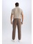 %100 Pamuk Yazlık Jogger Pantolon Regular Fit Normal Kesim Keten Görünümlü Düz Paça Cepli B4138AX25SP 12