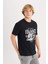 %100 Pamuk Regular Fit Bisiklet Yaka Baskılı Kısa Kollu Tişört D9353AX25SP 8